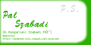 pal szabadi business card